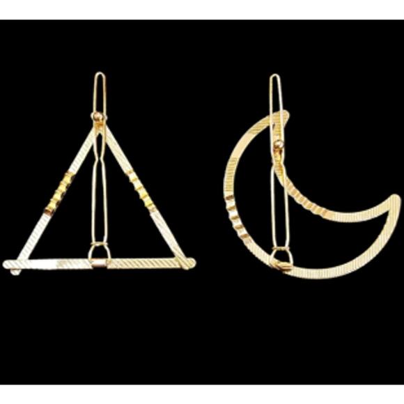 Women's Gold-Brass Toned Hair Accessory Barrett Up-do Fashion Jewelry 7Pc Bundle - Picture 5 of 5